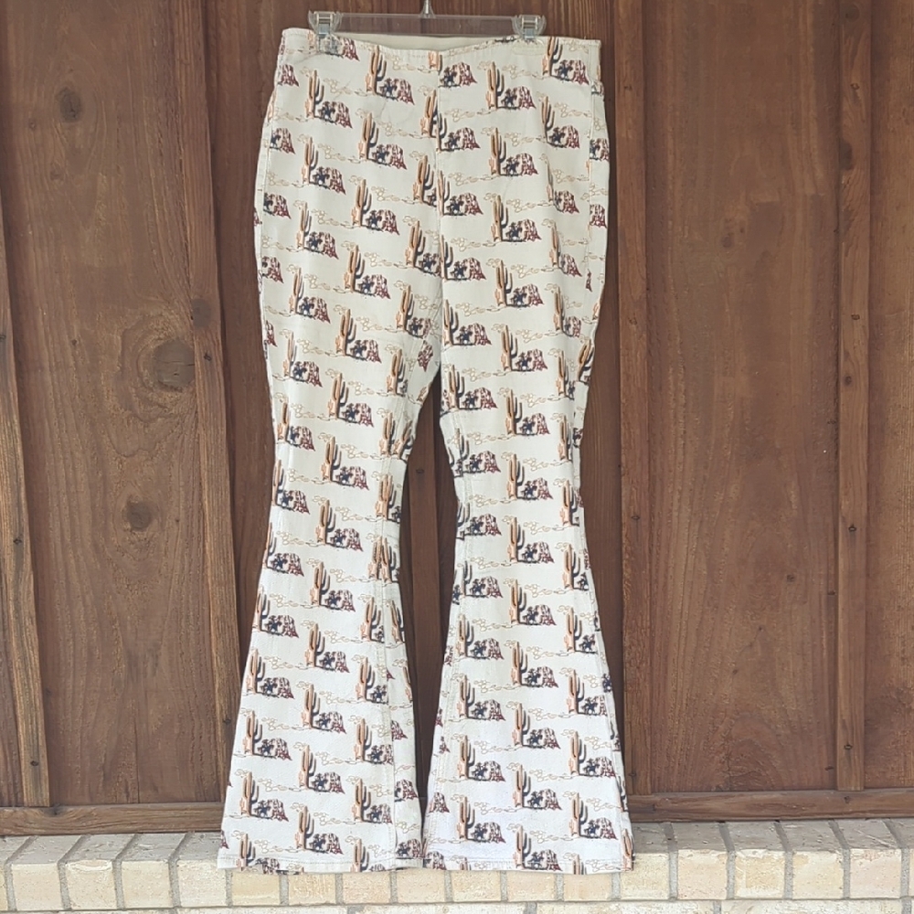 Patterned Flare & Wide Leg Jeans
